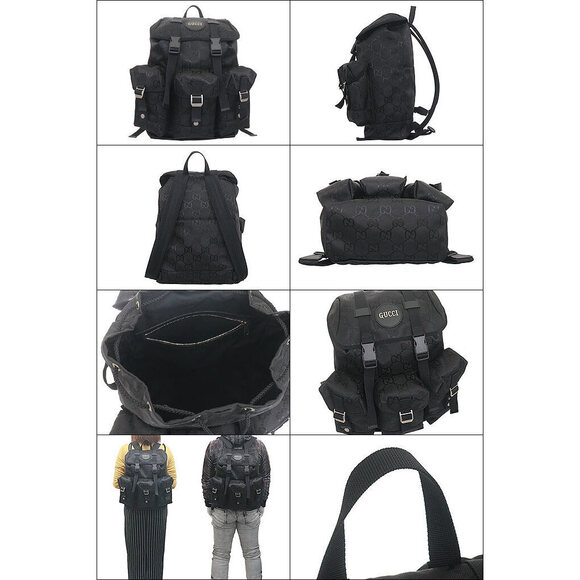 Gucci Backpack Black GG Nylon Logo Patch Crossbody Bag - Picture 2 of 3